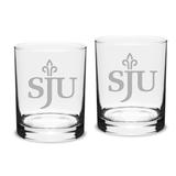 Saint Joseph's Hawks 14oz. 2-Piece Classic Double Old Fashioned Glass Set