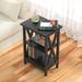 VECELO Modern End Table with 3-Tier Open Storage Shelves, Side Table and Nightstand