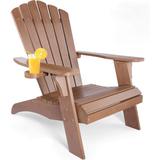 Modern 350 lbs Polystyrene Adirondack Brown Chair, More Durable than Wood and No Other Maintenance Required for Outdoor