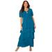 Plus Size Women's Tiered Chiffon Maxi Dress by Catherines in Teal (Size 6X)