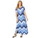 Plus Size Women's Scoopneck Maxi Dress by Catherines in Navy Chevron Tie Dye (Size 3X)