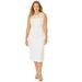 Plus Size Women's AnyWear Linen & Lace Dress by Catherines in White (Size 0X)