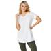 Plus Size Women's V-neck A-line Tunic by ellos in White (Size 3X)