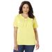 Plus Size Women's Suprema® Lace-Up Duet Tee by Catherines in Canary (Size 5X)