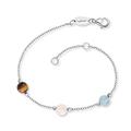 Engelsrufer Damen Armband aus Sterling Silber und drei Kraftsteine Tigerauge, Rosenquarz, Blauer Achat, Karabinerverschluss, in zwei Längen verstellbar, nickelfrei, ERB-LILGEM-3ST-01