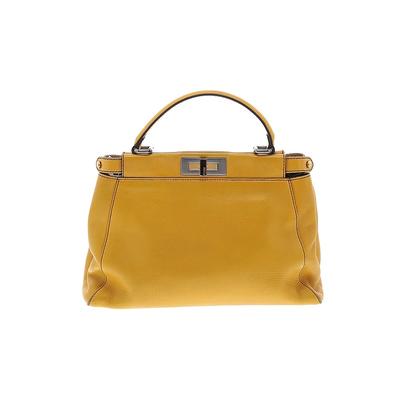 Fendi Leather Satchel: Yellow Solid Bags
