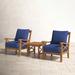 Birch Lane™ Brunswick Seating Group w/ Cushions Wood/Natural Hardwoods/Teak in Blue | Outdoor Furniture | Wayfair C88BE2FB632C48438691591422EFB534