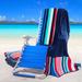 Breakwater Bay Makenna Stripe Cotton Oversized Reversible 2-Piece Beach Towel Set 100% Cotton in Red/Blue/Black | Wayfair