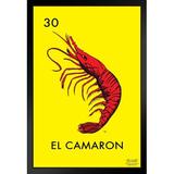 Trinx 30 El Camaron Shrimp Loteria Card Mexican Bingo Lottery Black Wood Framed Art Poster 14X20 Paper | 26 H x 20 W x 1.5 D in | Wayfair