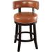 Alcott Hill® Cyril Swivel 26" Counter Stool Wood/Upholstered in Brown | 33 H x 17 W x 19 D in | Wayfair ALCT5277 28384701