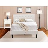 Red Barrel Studio® Whidden Upholstered Platform 2 Piece Bedroom Set Upholstered, Linen in White/Brown | Full | Wayfair