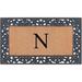 A1HC Rubber and Coir Floral Pattern Outdoor Entrance Durable Monogrammed Doormat 18"X30", Black