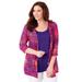 Plus Size Women's Harmony Knit Herringbone Cardigan by Catherines in Tie Dye Palm (Size 4X)