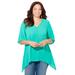 Plus Size Women's Fresh Angle Buttonfront Blouse by Catherines in Aqua Sea (Size 2X)