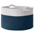 Dovecove Cotton Rope Storage Basket Bin w/ Handles, Baby Nursery Laundry Basket Hamper, Toy Storage Basket Fabric in Blue | Wayfair