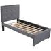 Red Barrel Studio® Twin Upholstered Platform Bed w/ Headboard & Two Drawers, linen Twin Platfrom Bed Frame w/ Storage For Teens | Wayfair
