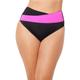 Plus Size Women's Hollywood Colorblock Wrap Bikini Bottom by Swimsuits For All in Black Pink (Size 14)