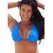 Plus Size Women's Beach Babe Triangle Bikini Top by Swimsuits For All in Royal (Size 22)