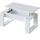 Table basse relevable - Mélaminé blanc - l 105 x p 55 x h 45 cm nova