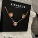 Coach Jewelry | Coach Floral Earring & Necklace Set | Color: Gold/Pink | Size: Os