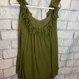 Free People Dresses | Free People Intimates Green Sleeveless Ruffled Tunic. Nwot | Color: Green | Size: M