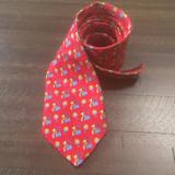 Burberry Accessories | Burberry Tie Teddy Bear And Air Balloon Red Gold Gray Men’s Necktie 100% Silk | Color: Gold/Red | Size: Os