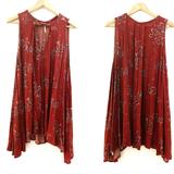 Free People Dresses | Free People Rust Tent Dress With Floral Design Med | Color: Orange | Size: M