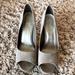 Jessica Simpson Shoes | Jessica Simpson Dove Gray Nubuck Peep Toe Platform Pumps. Gently Worn. Size 9. | Color: Gray | Size: 9