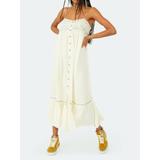 Free People Dresses | Free People Linda Jo Midi Dress Gardenia White Maxi Boho White M Nwt $148 | Color: Cream/White | Size: M