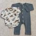 Carhartt One Pieces | Carhartt Deer Long Sleeve Onesie And Gray Button One Piece | Color: Gray/Tan | Size: 6mb