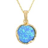 Free People Jewelry | Handmade 14k Gold Blue Opal Pendant Necklace | Color: Blue/Gold | Size: Os