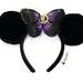 Disney Accessories | Disney Parks 2017 Halloween Black & Purple Minnie Ear Headband Read | Color: Black/Purple | Size: Os