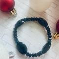 Anthropologie Jewelry | Anthropologie, Black Beads With Purple Shimmer Bracelet, New | Color: Black/Purple | Size: Os