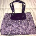 Coach Bags | Beautiful Lavender Coach Bag With Duster Bag. More Beautiful In Person!! | Color: Purple | Size: 15x10