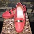 Coach Shoes | Coach Olive Pebble Grain Leather Loafers. Size 8.5. Lightly Worn. Coral Color. | Color: Gold | Size: 8.5