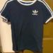 Adidas Tops | Adidas Striped Short Sleeve Shirt | Color: Black/White | Size: Xs