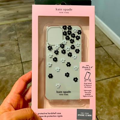 Kate Spade Cell Phones & Accessories | Brand New - Kate Spade Hardshell Case Iphone 12 Mini 5.4”Clear Scattered Flowers | Color: Silver | Size: Iphone 12 Mini