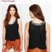 Free People Tops | Free People Louie Beaded Sleeveless Top | Color: Black/Silver | Size: L