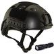 Tactical Helmet, Airsoft Army Military Style PJ Type Fast Helmet with NVG Mount Goggles for CQB Shooting Paintball (Black+light) (BK)