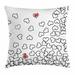 East Urban Home Ambesonne Black & White Throw Pillow Cushion Cover, Heart Shapes Illustration Love You Bridal Wedding His & Hers Theme | Wayfair