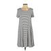 Old Navy Casual Dress - A-Line: White Stripes Dresses - Women's Size Small