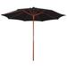 VidaXL Outdoor Umbrella Parasol w/ Crank Patio Sunshade Bamboo & Wood in Black | 118.11 W x 118.11 D in | Wayfair 47124