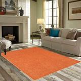 Orange 60 x 60 x 0.4 in Area Rug - Latitude Run® Ambiant Galaxy Way Solid Color Area Rugs Polyester | 60 H x 60 W x 0.4 D in | Wayfair