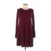 Old Navy Casual Dress - Fit & Flare: Burgundy Solid Dresses - Women's Size Medium