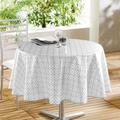 Nappe ronde en pvc à imprimés géométriques Gris clair 160 cm - Gris clair