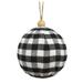 Vickerman 674918 - 4" Black / White Assorted Plaid Ball Christmas Tree Ornament (4 pack) (MC210542)