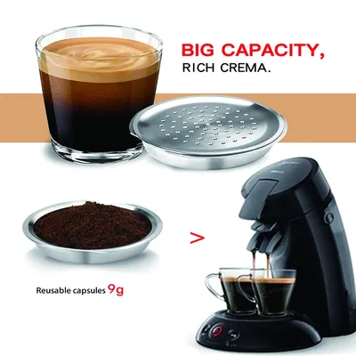 Capsules de café réutilisables en acier inoxydable pour machine à café Philips senseo filtre