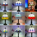 Nosttorn-Lampes de table Tiffany en verre coloré pour restaurant et bar lampes LED de chevet de