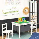 Gymax 2-in-1 Kids Activity Table & 2 Chairs Set w/Storage Building - See Details