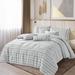 Wellco Bedding Comforter Set Bed In A Bag - 7 Piece Luxury JUDA yarn dyed Bedding Sets - Oversized Bedroom Comforters